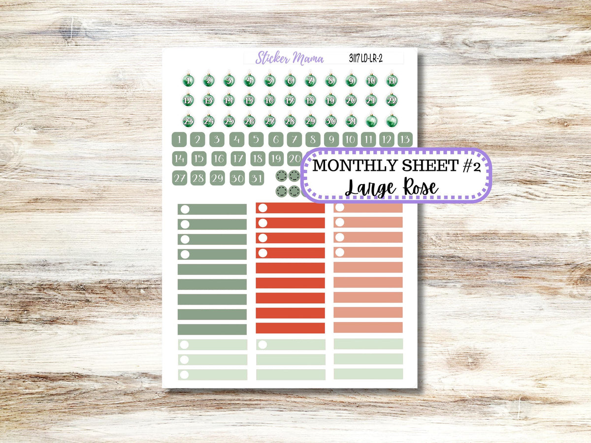 Laurel Denise Large Rose Planner Sticker Kit 3117 | December Jolly Jewels | 9-26