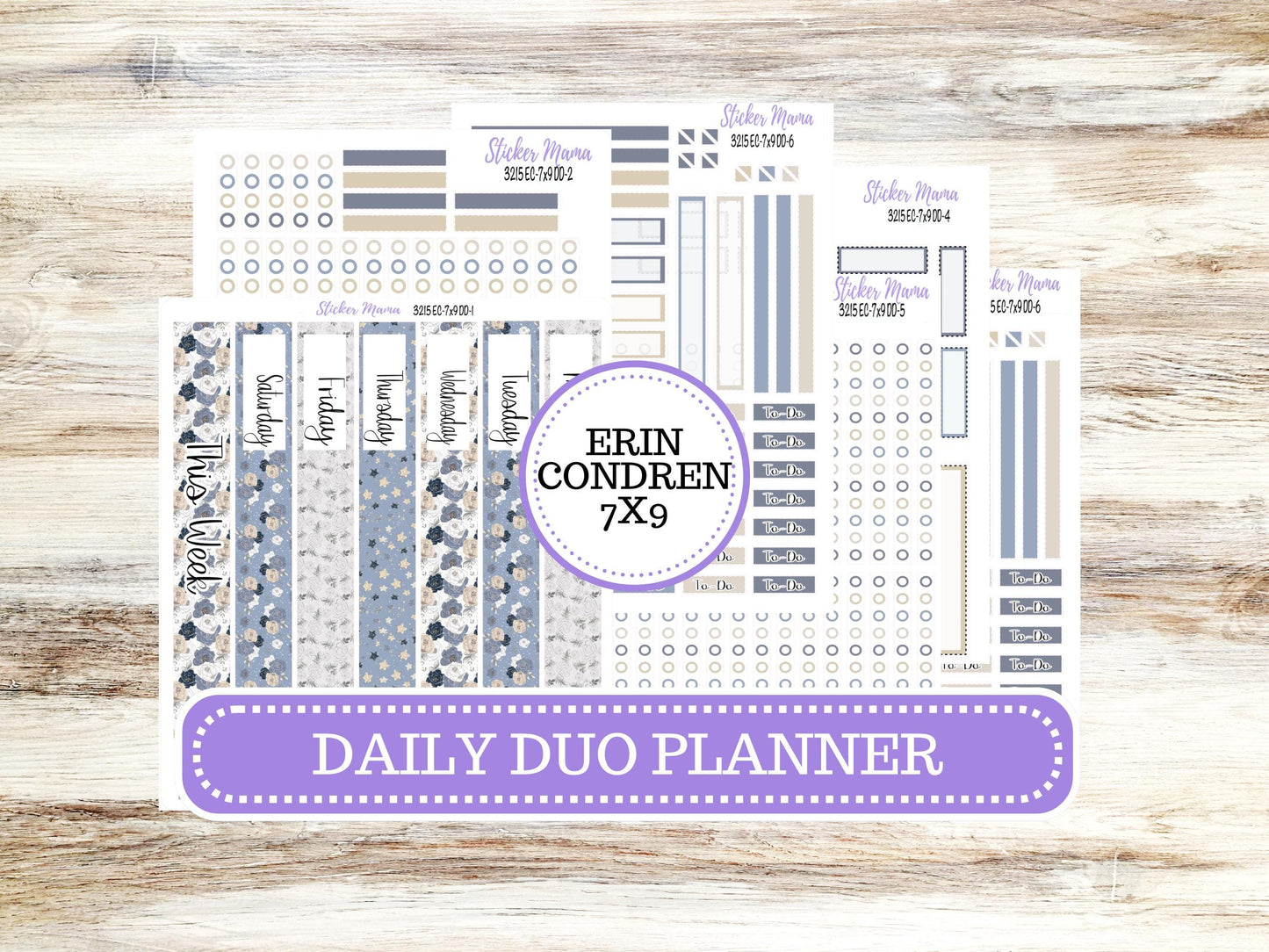 Erin Condren Daily Duo Planner Sticker Kit | DD-3215 Charming Roses