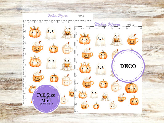 DECO-3222 | Cozy Ghost | PLANNER STICKERS | Fall Stickers | October