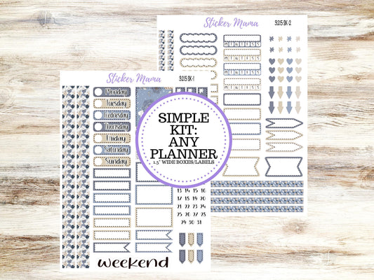 Simple Planner Sticker Kit | 1.5" Planner Stickers | Charming Roses #3215