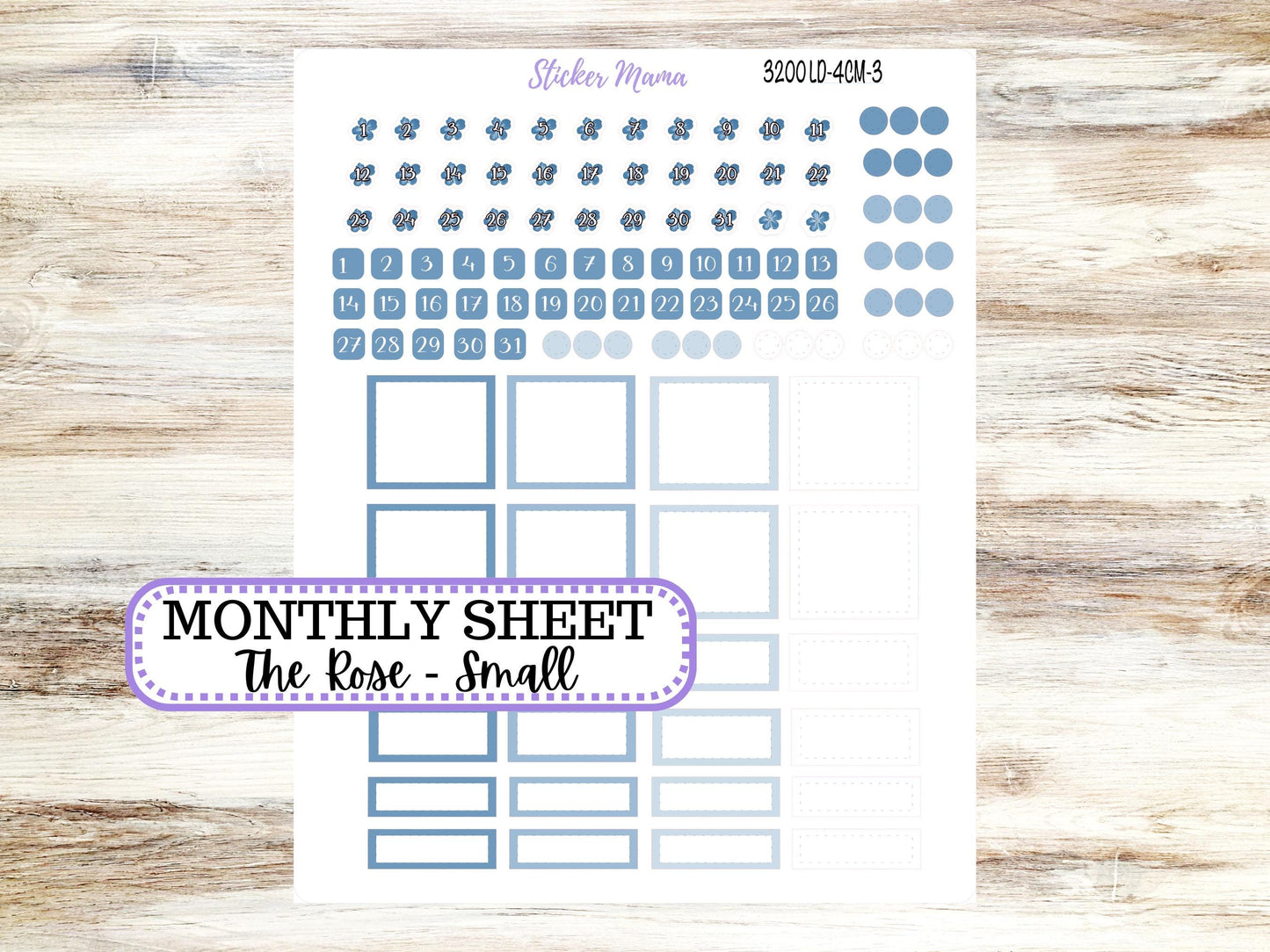 LD "Th Rose" Small || 4 COLUMN Mini (formerly the project mini)  Kit #3200 Chose Your Month || Fresh Squeeze || Project Stickers || 12-25