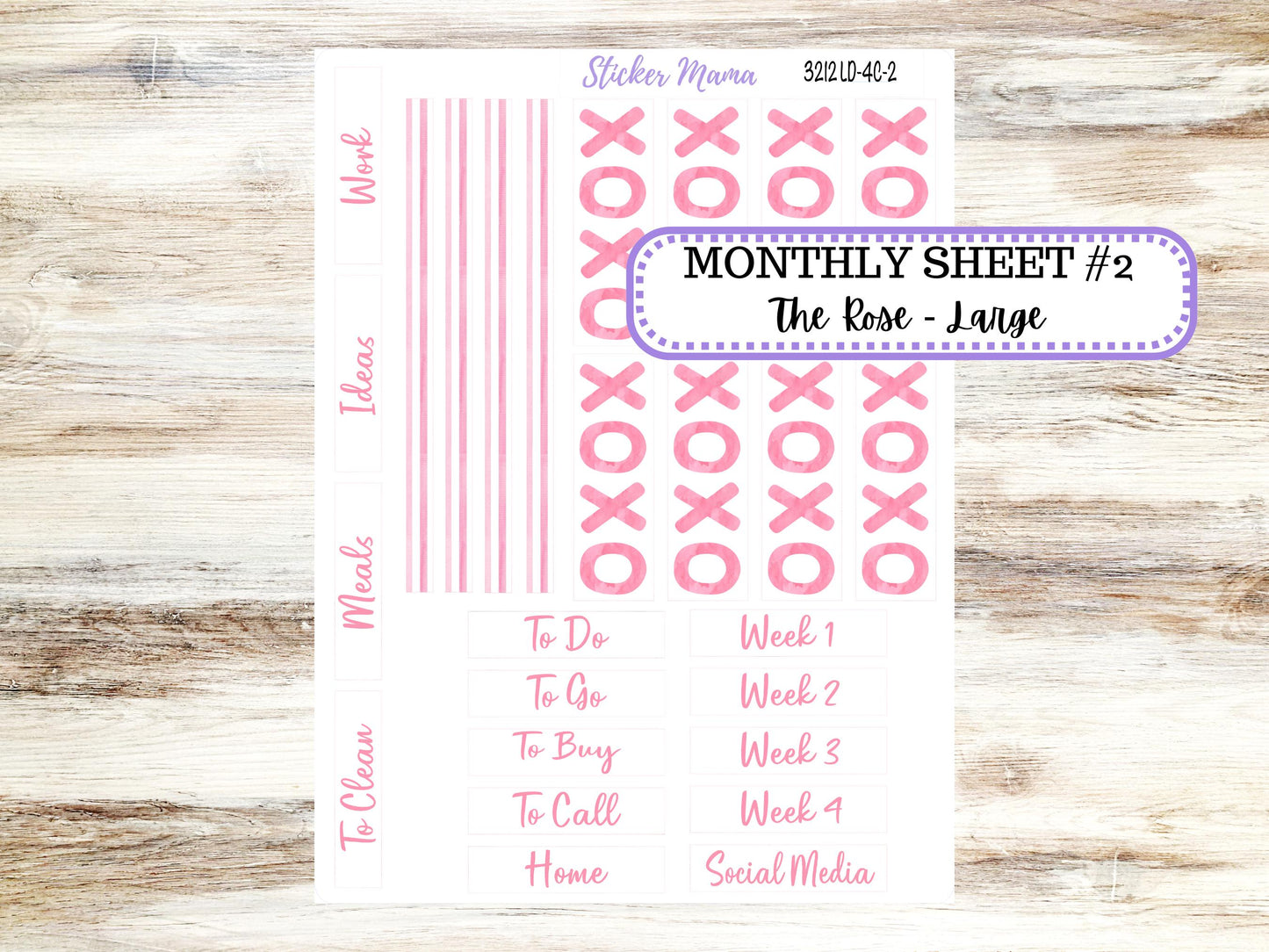 LD "The Rose" Large || 4-COLUMN (formerly project)  Planner Kit #3212 || Love Notes || Laurel Denise Stickers || 10-25