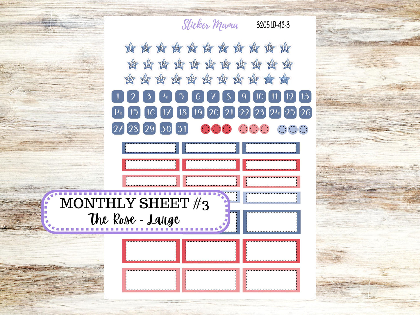 Laurel Denise Large Rose Planner Sticker Kit | 4-COLUMN (formerly project) | July Patriotic Festivities 3205 | 4-26