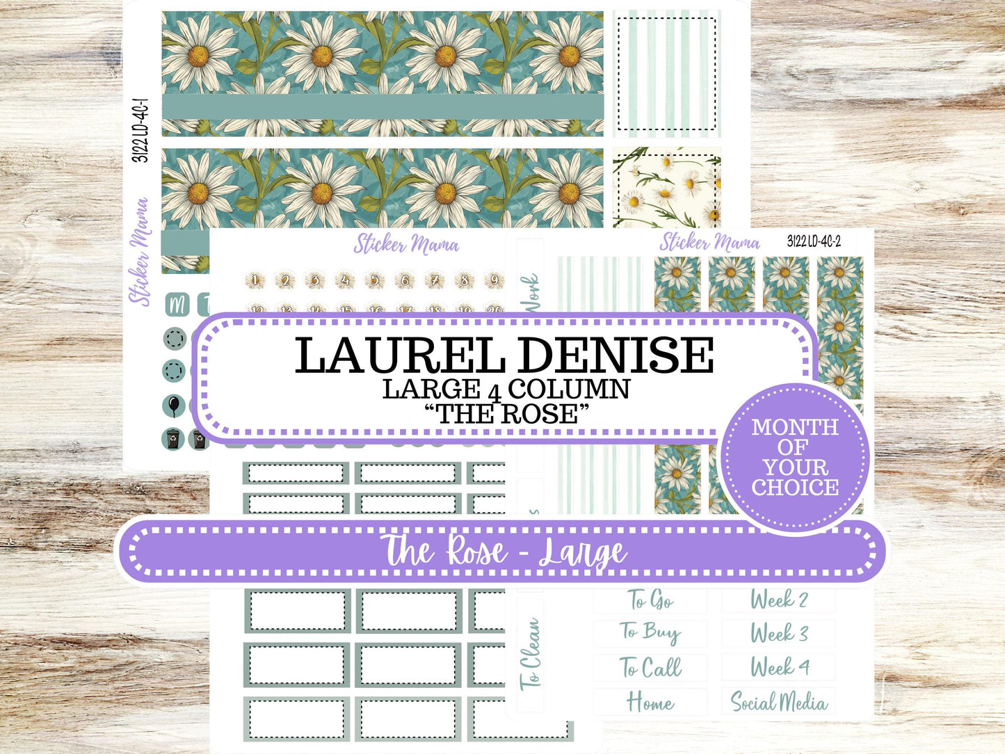 LD "The Rose" Large || 4-COLUMN (formerly project)  Planner Kit #3122 || Vintage Bloom || Laurel Denise Stickers || 11-25
