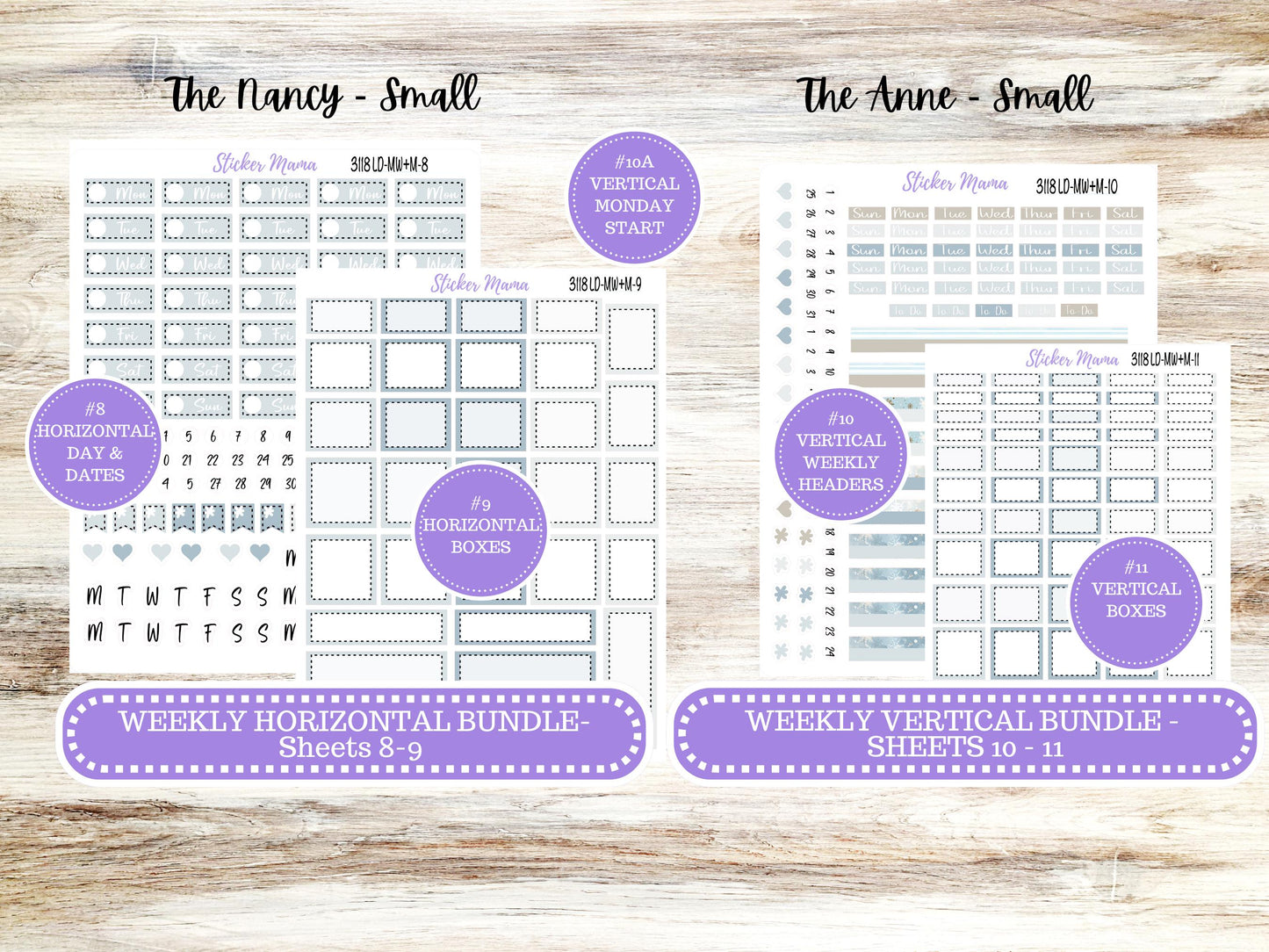 LD SMALL "The Anne" & "The Nancy" || MINI Week + Month Planner Kit #3118 || Laurel Denise Horizontal Vertical || January || 10-25