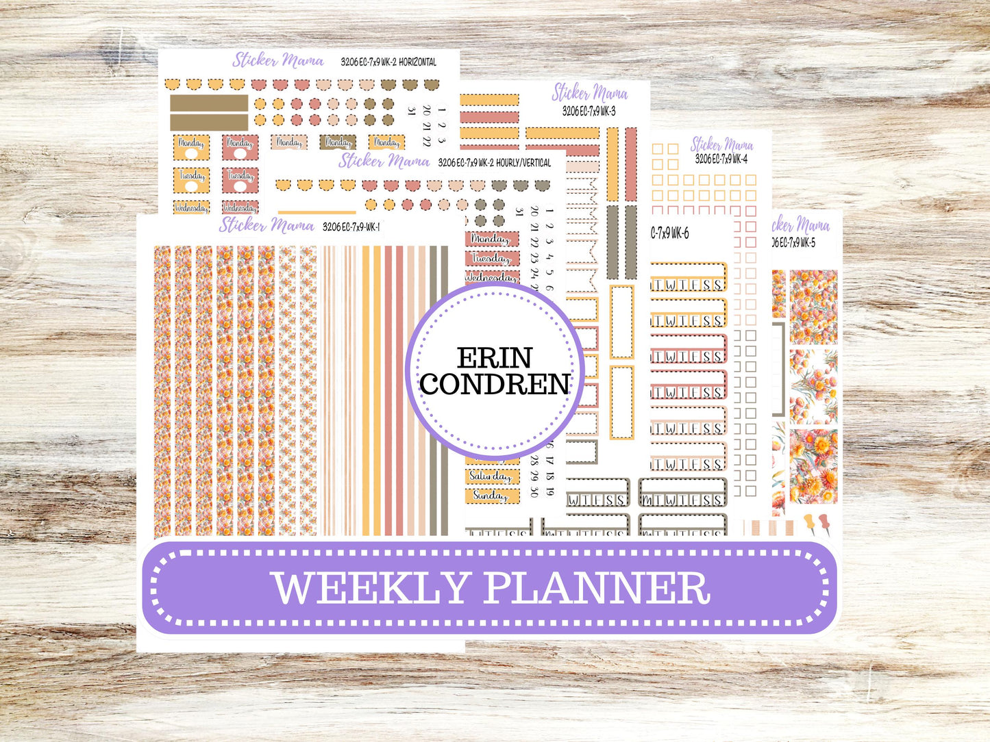 ERIN CONDREN Weekly Planner Kit WK-3206 || September || Weekly Planner Sticker Kit || Erin Condren ||