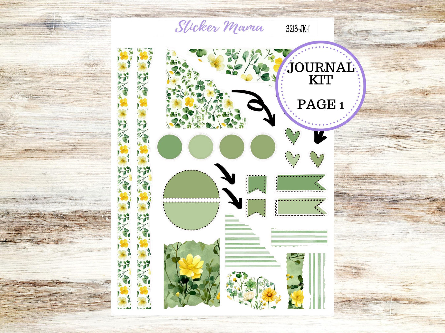 JOURNALING KIT  || #3213 || Lucky Blossoms || Journal Planner || Planner Stickers || Journal Stickers
