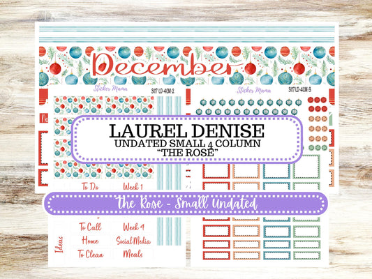LD "Th Rose" Small || 4 COLUMN Mini (formerly the project mini) Size Planner Kit #3117 || Project Stickers || 9-25