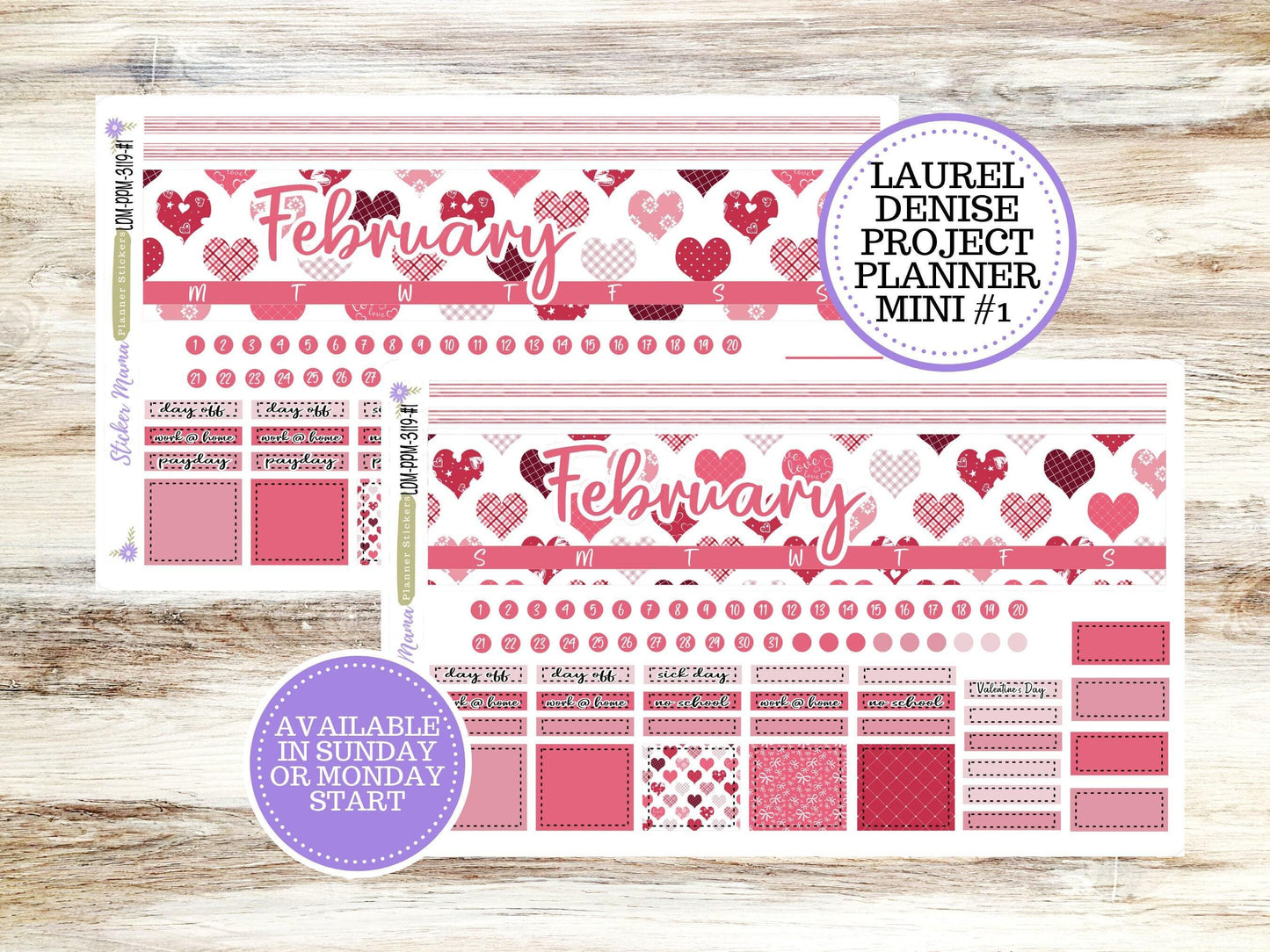 LAUREL DENISE PROJECT February Planner Kit #3119 || Heartfelt Joy || Laurel Denise Kit || Laurel Denise Stickers ||  || February ld