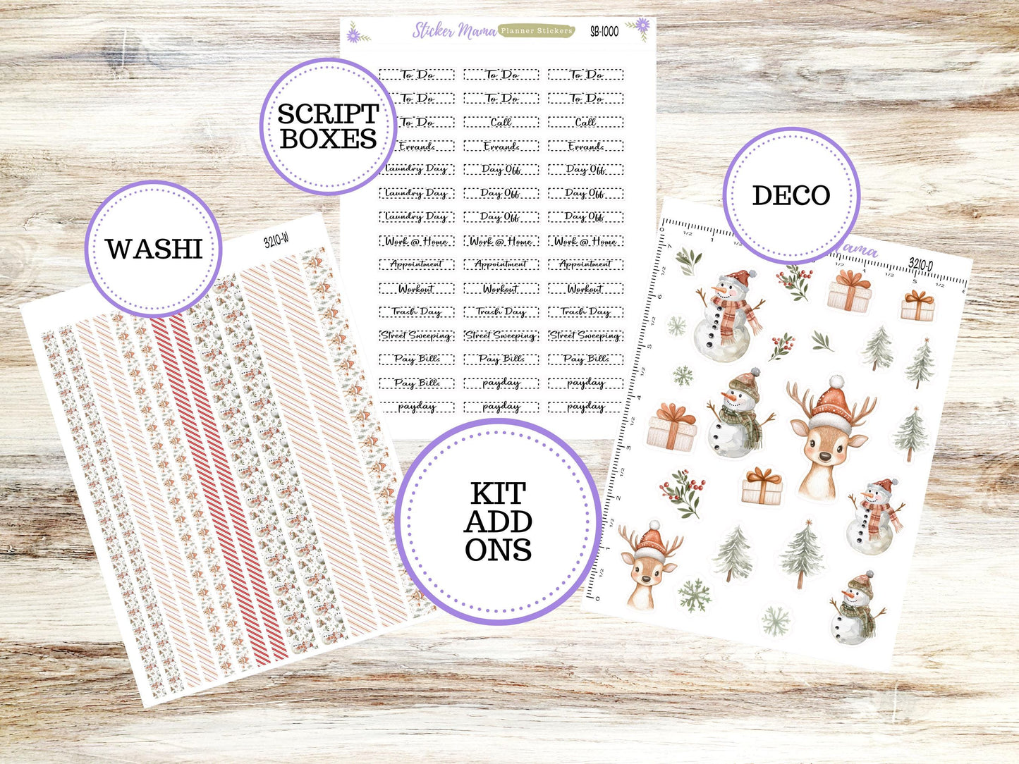 SIMPLE KIT  || #3210 || Frosty Friends || Any Kind Planner || Planner Stickers || Planner Stickers