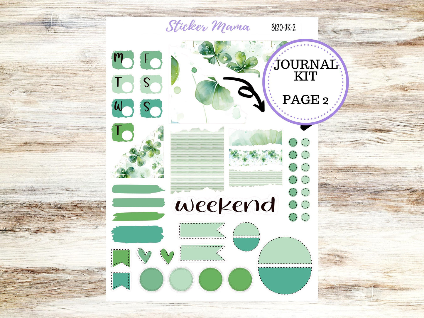 JOURNALING KIT  || #3120 || Shamrock Magic  || Journal Planner || Planner Stickers || Journal Stickers