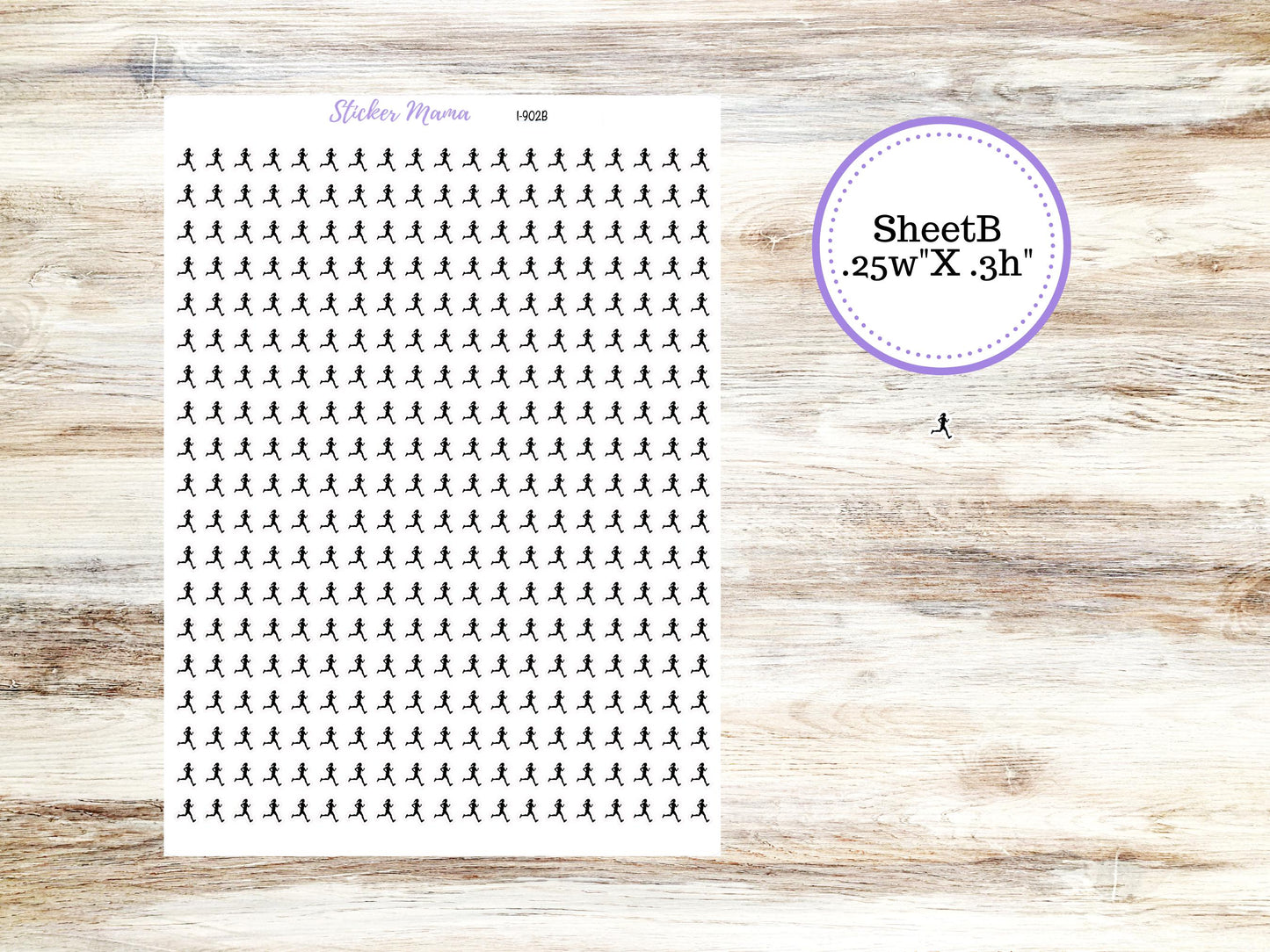 Running Planner Stickers I-902 (.3, or .5,) |