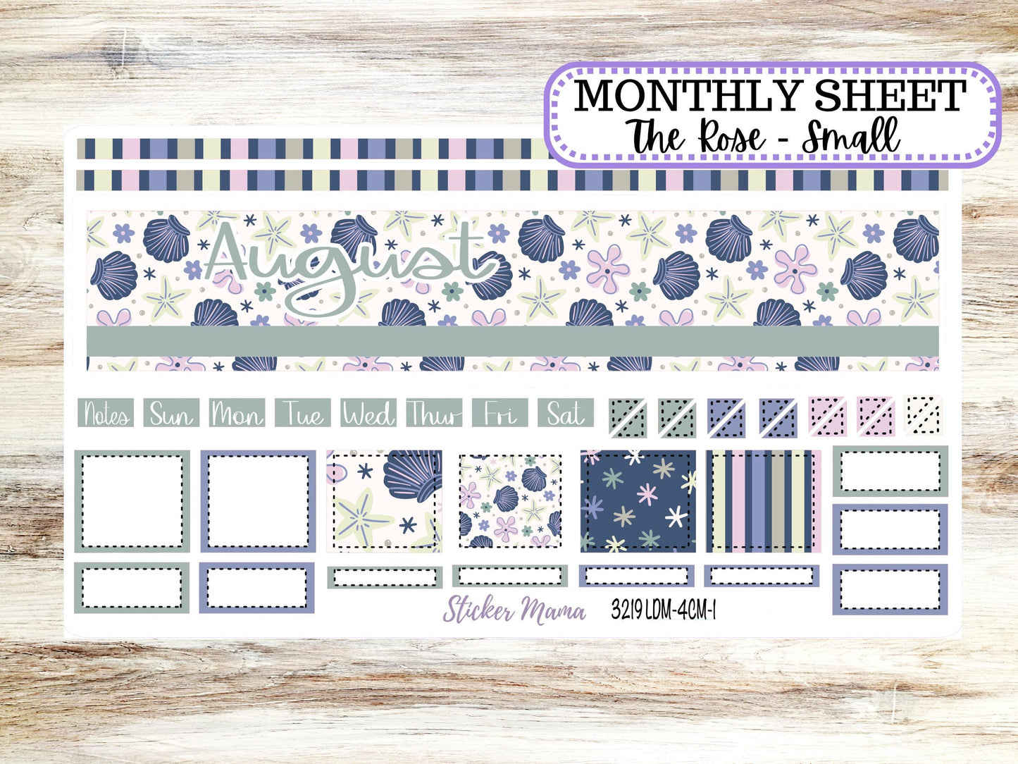 Laurel Denise Small Rose Planner Sticker Kit | 4 Column Mini | Project Mini  | August 3219 Tropical Trinkets | 5-26