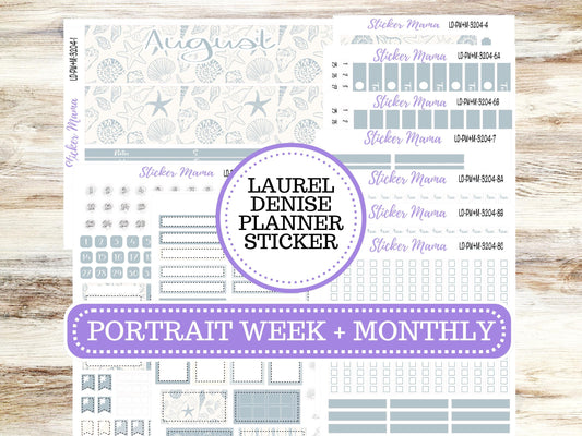 LAUREL DENISE PORTRAIT Week + Month Planner Kit|| Planner Kit #3204 || Coastal Charm || Laurel Denise Sticker Kit ||  May 25