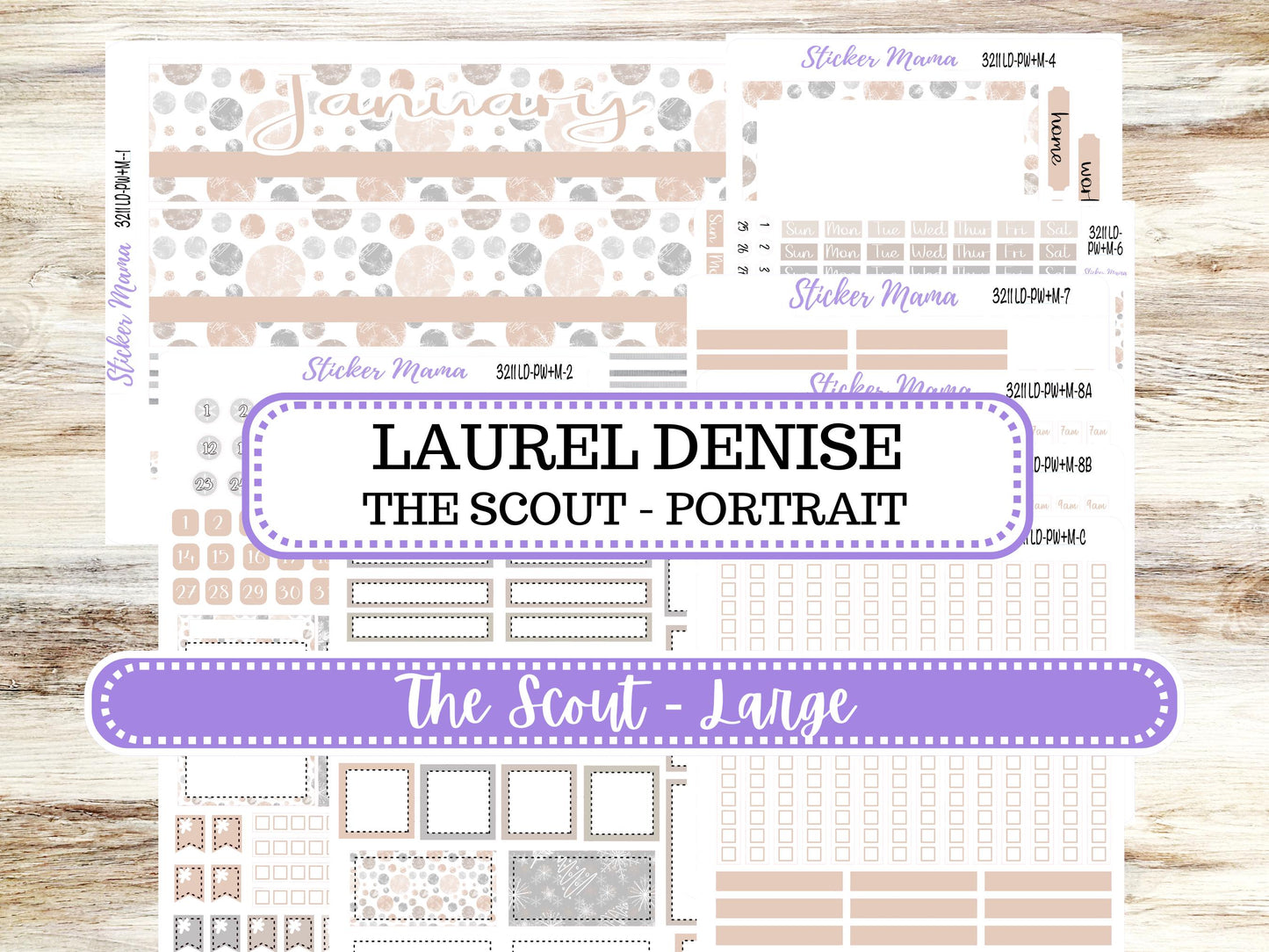 LD Large "The Scout" || PORTRAIT Weekly + Monthly Planner Kit #3211 || January || Laurel Denise Kit Portrait || Pastel Wonderland || 10-25