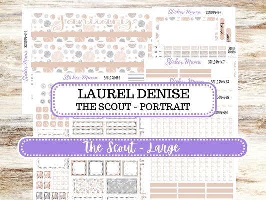 LD Large "The Scout" || PORTRAIT Weekly + Monthly Planner Kit #3211 || January || Laurel Denise Kit Portrait || Pastel Wonderland || 10-25