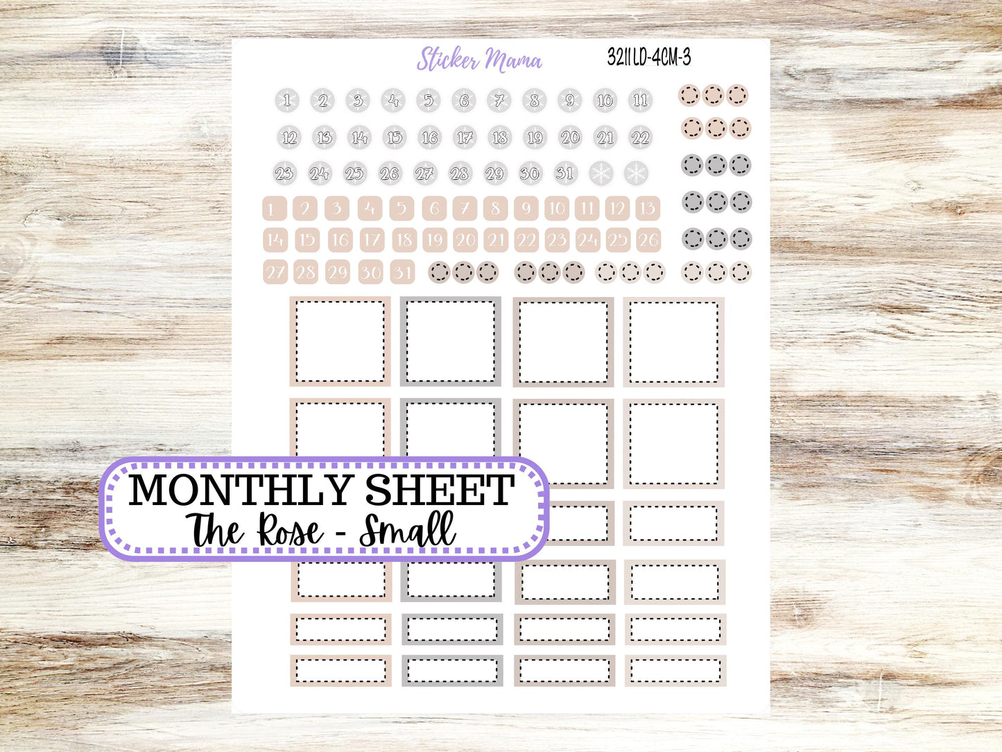 LD "Th Rose" Small || 4 COLUMN Mini (formerly the project mini) Size Planner Kit #3211 || February || Project Stickers || 10-25