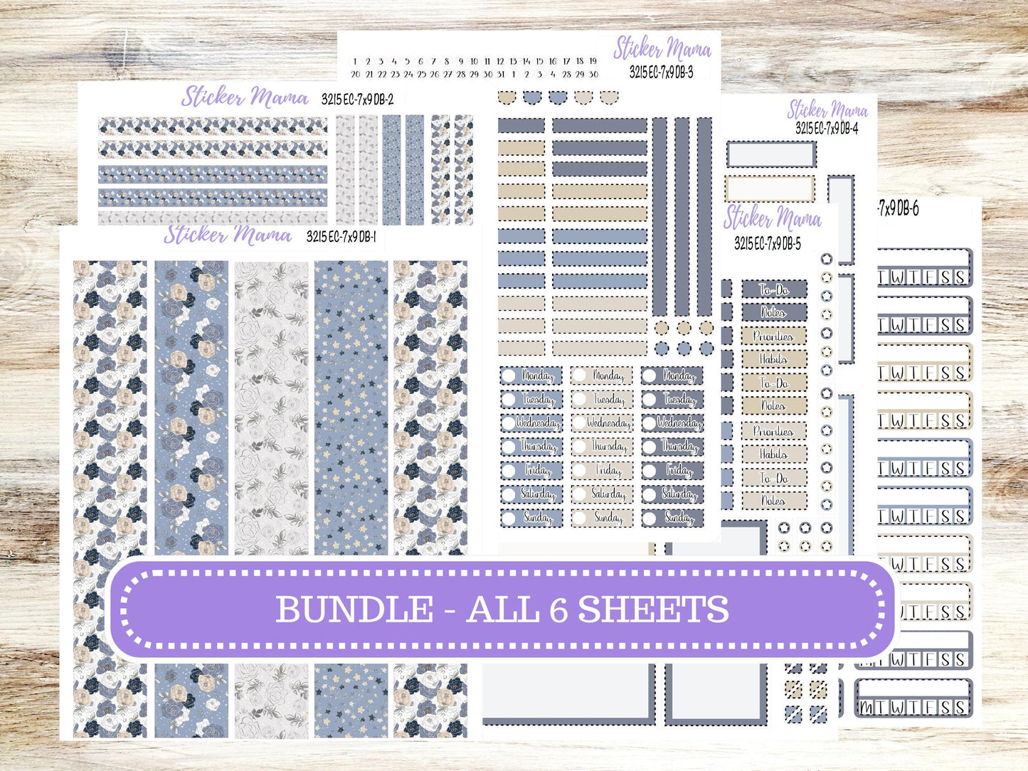 Erin Condren Dashboard Planner Sticker Kit | DB-3215 Charming Roses