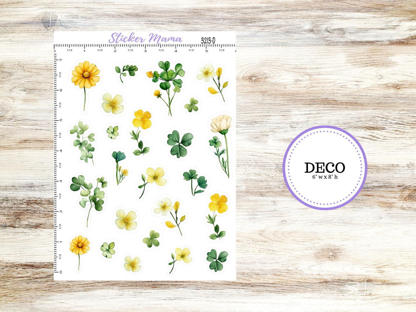 DECO-3213 || Lucky Blossoms Deco || PLANNER STICKERS || Planner Deco Stickers || March Deco