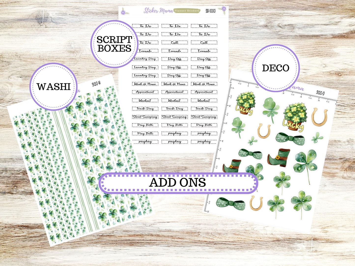 LD "The Rose" Large || 4-COLUMN (formerly project)  Planner Kit #3120 || March Shamrock Magic || Laurel Denise Stickers || 11-25