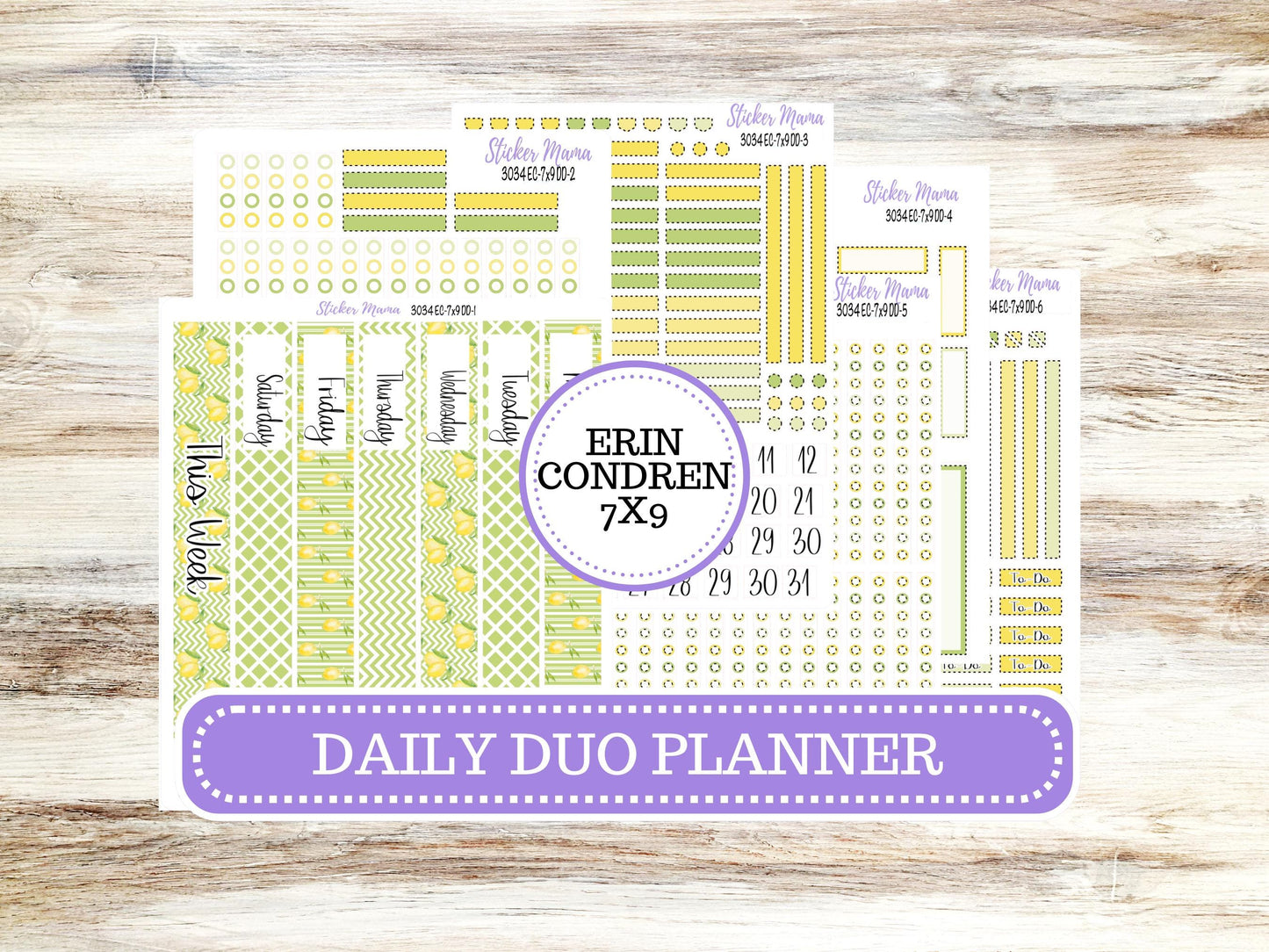 ERIN CONDREN Daily Duo Planner Kit DD-3034 || Fresh Squeeze || Daily Duo Planner Sticker Kit || Erin Condren ||