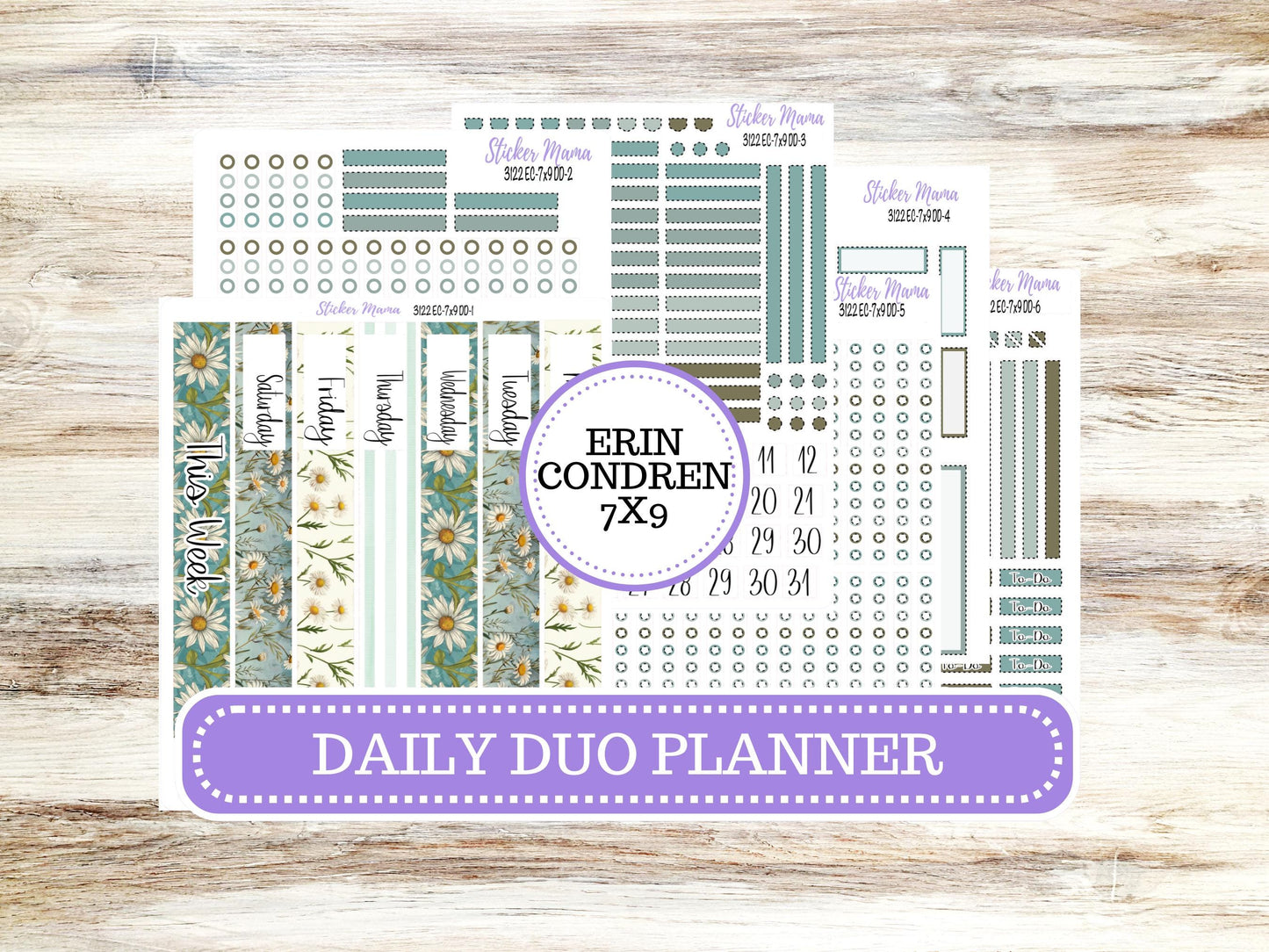 ERIN CONDREN Daily Duo Planner Kit DD-3122 || Vintage Bloom || Daily Duo Planner Sticker Kit || Erin Condren ||