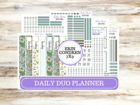 ERIN CONDREN Daily Duo Planner Kit DD-3122 || Vintage Bloom || Daily Duo Planner Sticker Kit || Erin Condren ||