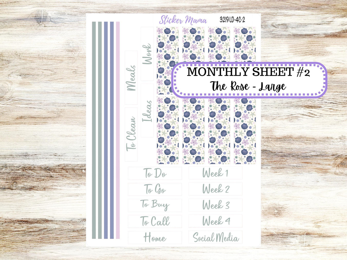 Laurel Denise Large Rose Planner Sticker Kit | 4-COLUMN (formerly project) | August Tropical Trinkets 3219 | 5-26