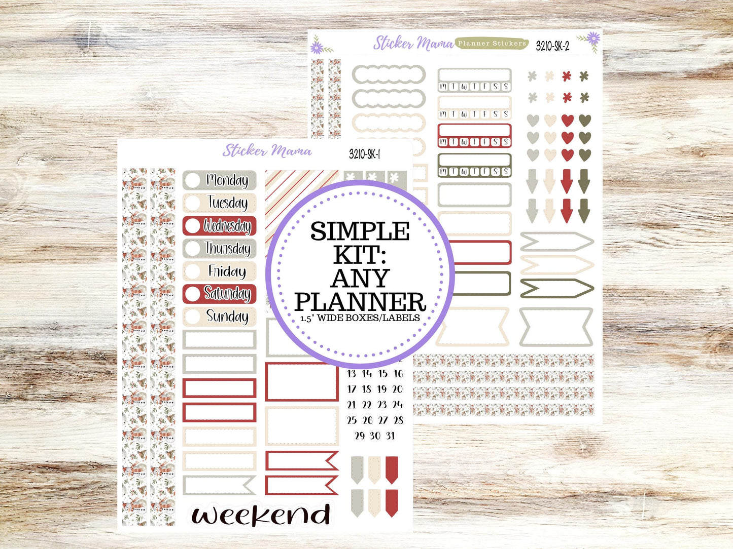 SIMPLE KIT  || #3210 || Frosty Friends || Any Kind Planner || Planner Stickers || Planner Stickers