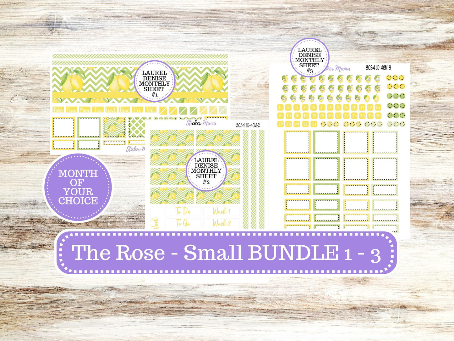 LD "Th Rose" Small || 4 COLUMN Mini (formerly the project mini) Size Planner Kit #3034 || Fresh Squeeze || Project Stickers || 11-25