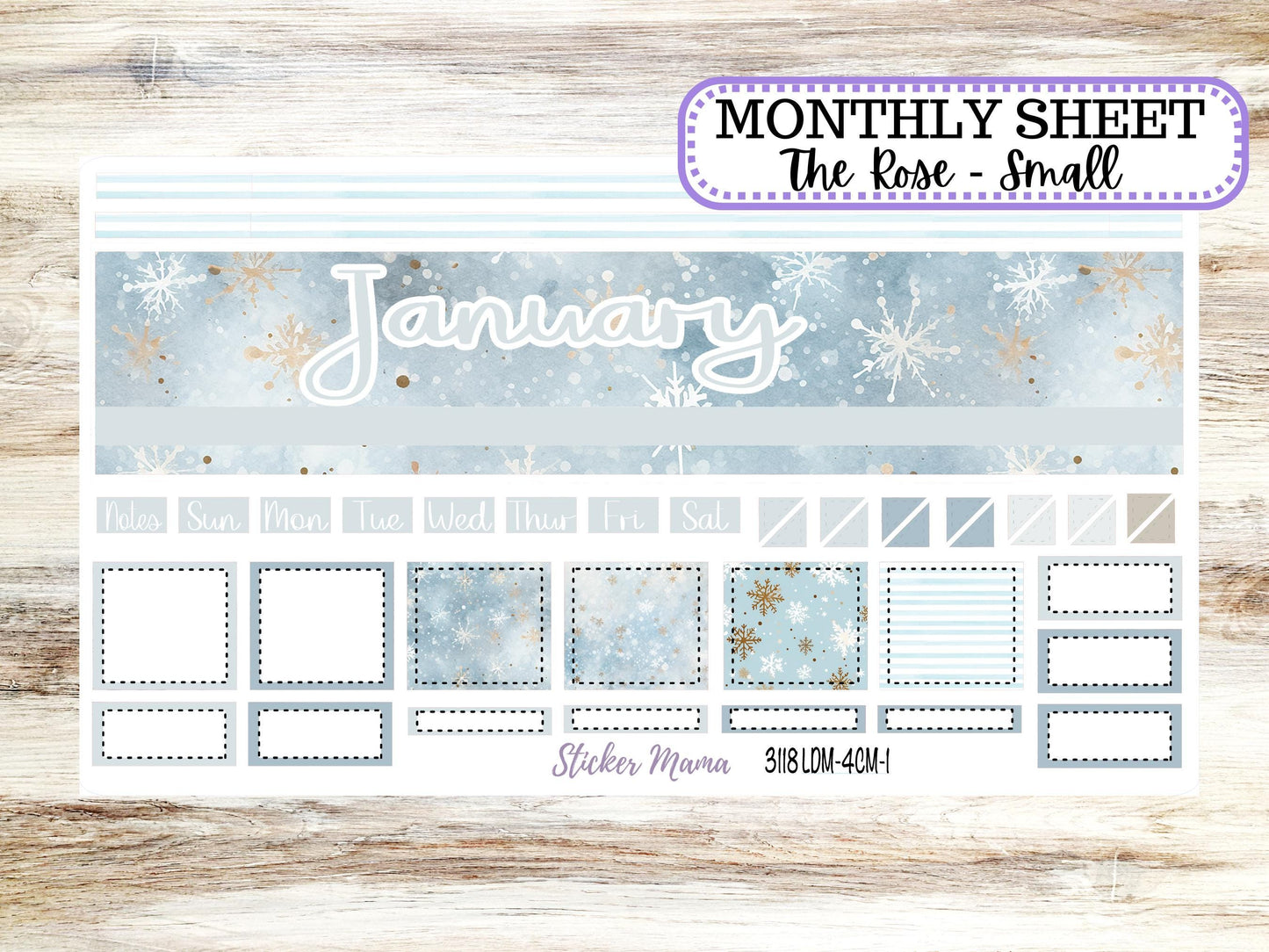 LD "Th Rose" Small || 4 COLUMN Mini (formerly the project mini) Size Planner Kit #3118 || January || Project Stickers || 10-25