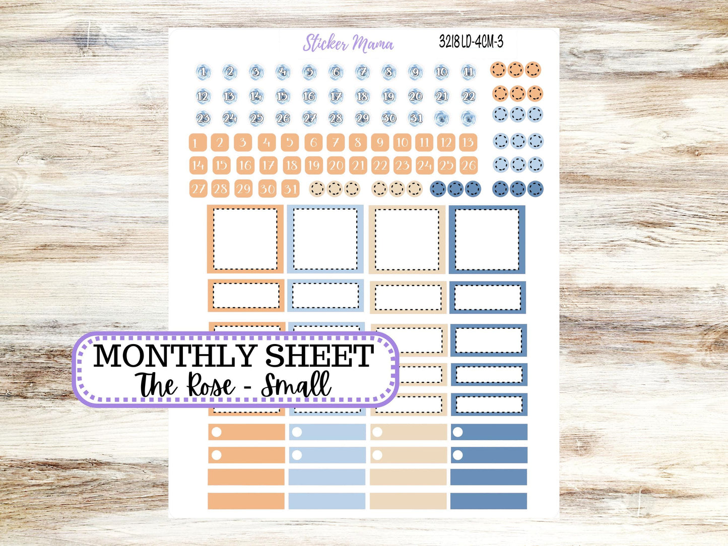 Laurel Denise Small Rose Planner Sticker Kit | 4 Column Mini | Project Mini  | August 3218 Blossom Breeze | 5-26