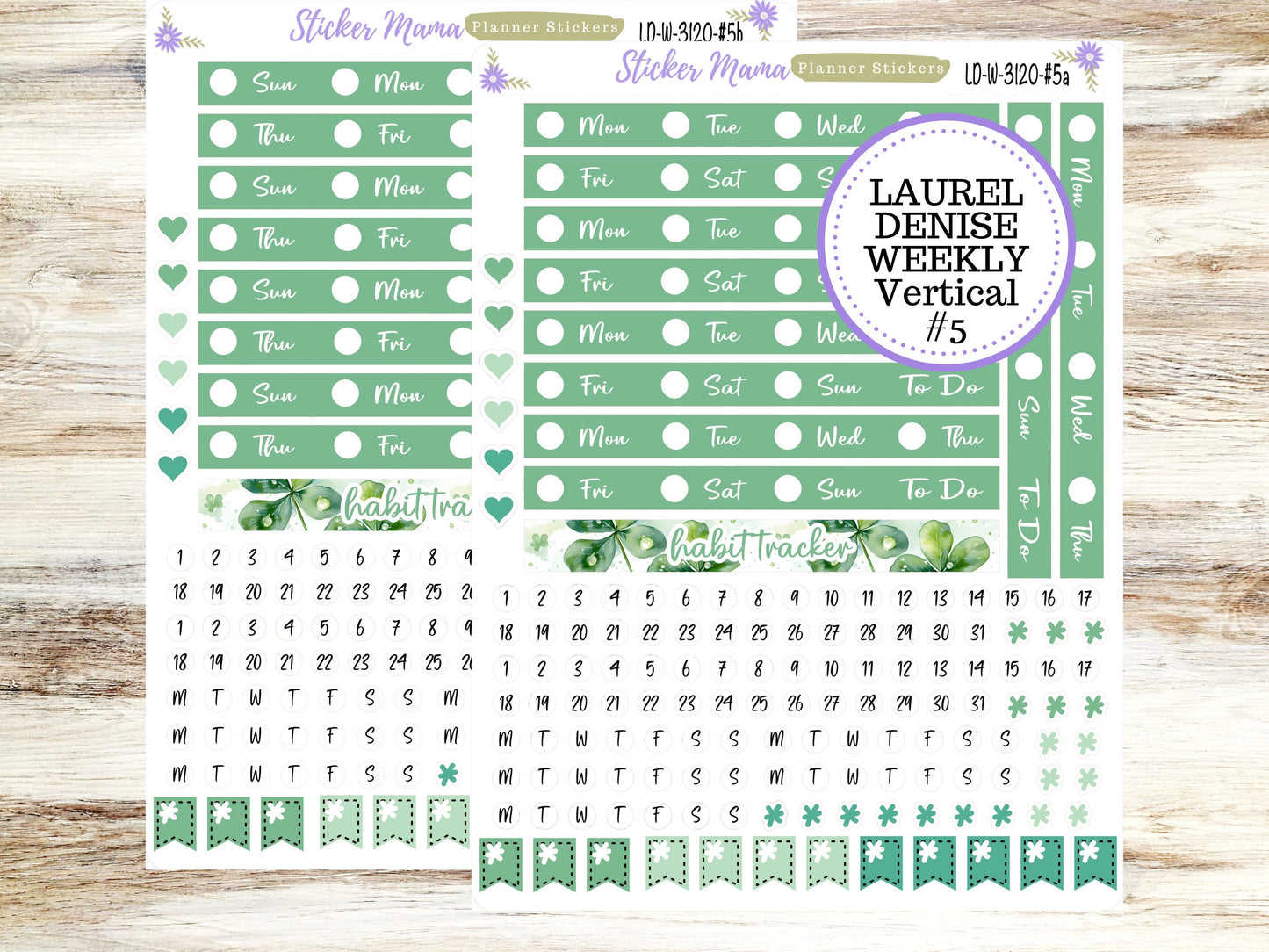 LAUREL DENISE PLANNER Kit #3120 || Laurel Denise Kit || Laurel Denise Stickers || Laurel Denise Horizontal Vertical || March