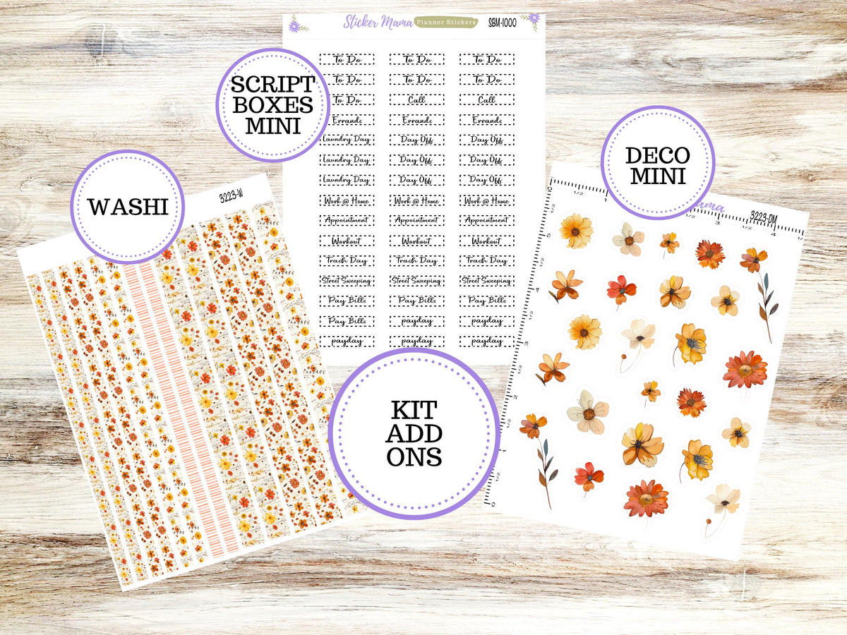 Journal Planner Sticker Kit | 3223 Fall Pressed Flowers