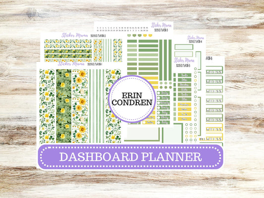 ERIN CONDREN Dashboard Planner Kit DB-3213 || March - Lucky Blossom || Dashboard Planner Sticker Kit || Erin Condren ||