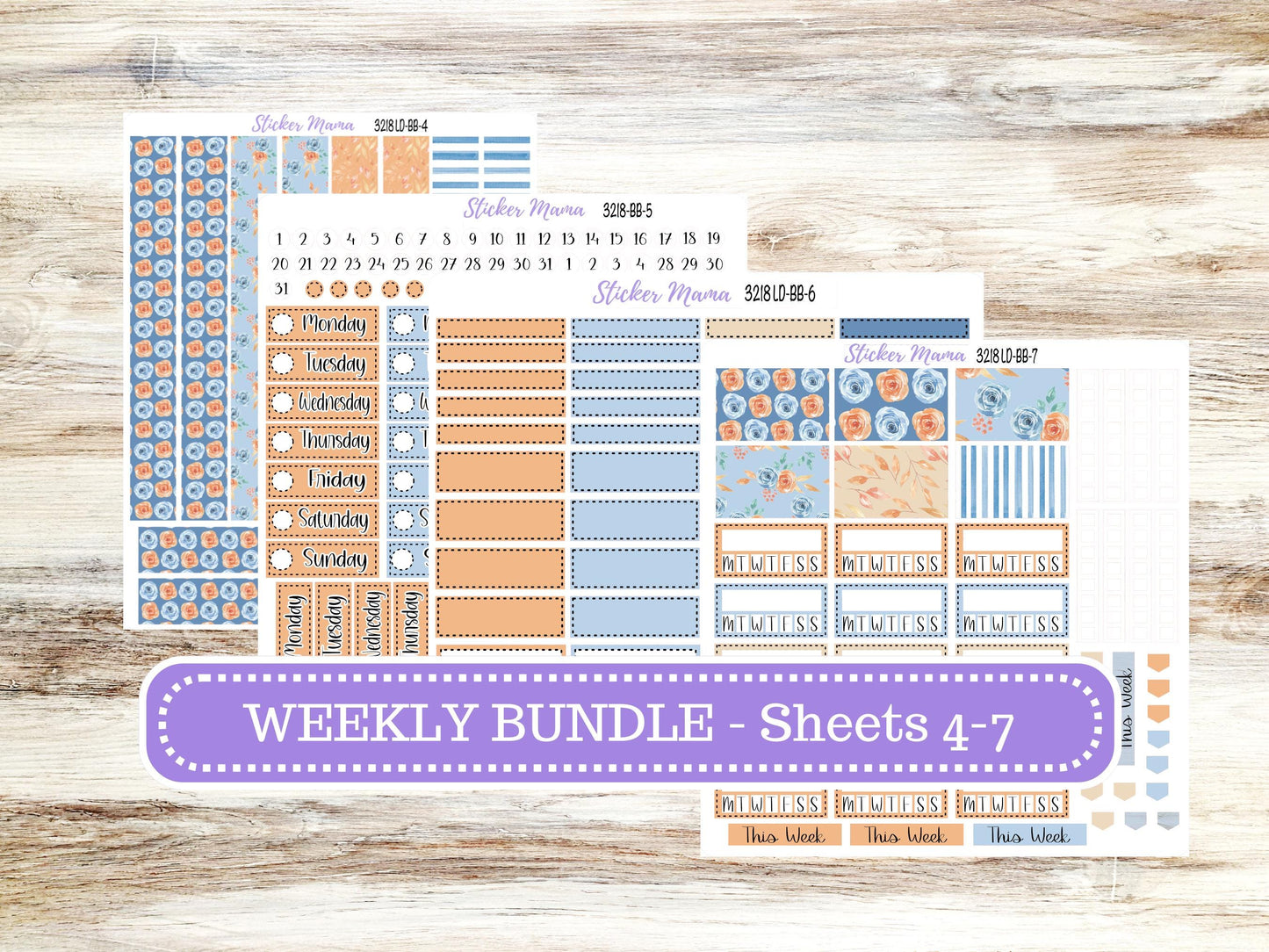 Laurel Denise Mae and Kristy Planner Sticker Kit | Book-Bound | August Blossom Breeze 3218 | 5-26