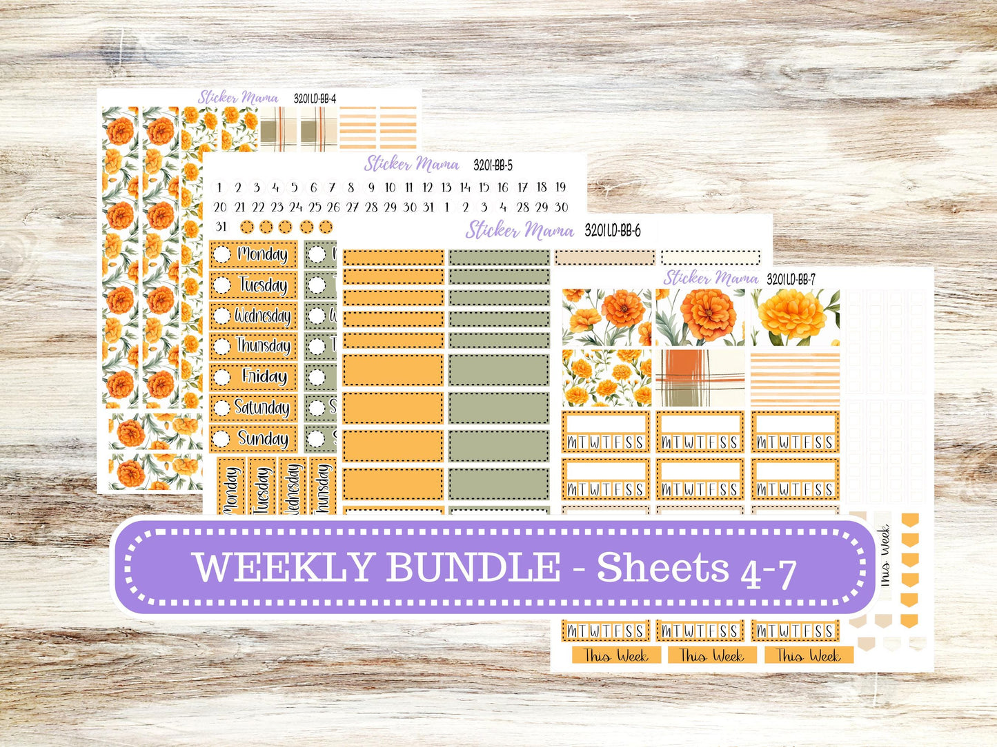 Laurel Denise Mae and Kristy Planner Sticker Kit | Book-Bound | BookBound | Undated - Month of your Choice 3201 Fall Colors | 5-26
