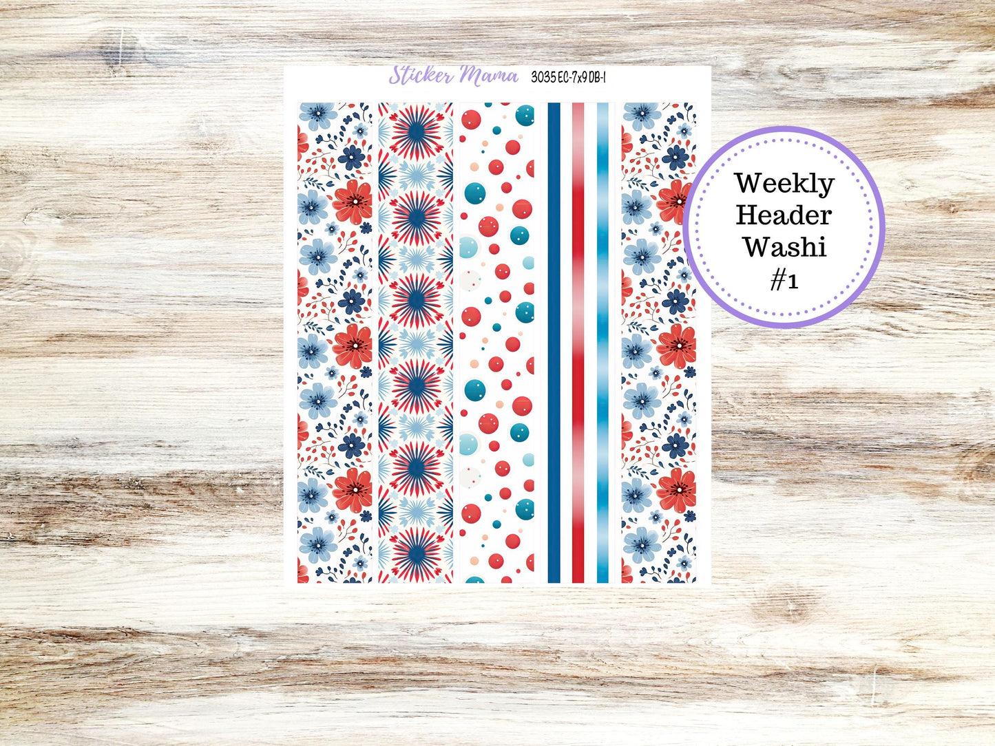 Erin Condren Dashboard Planner Sticker | Kit DB-3035 American Dream