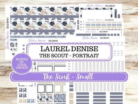 Laurel Denise Small Scout Planner Sticker Kit | Portrait Weekly + Monthly | Choose Your Month Charming Roses #3215 | 1-26