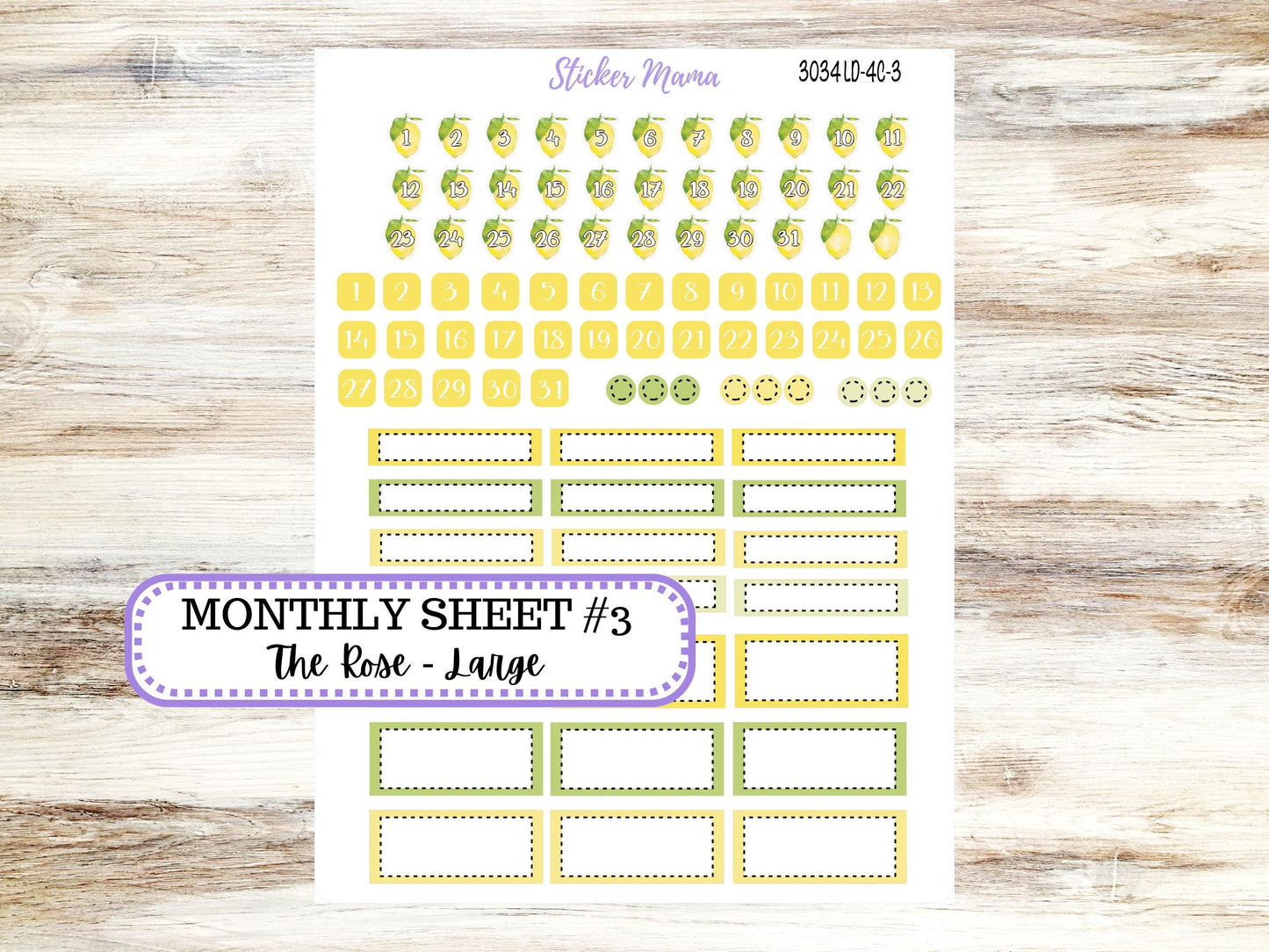 LD "The Rose" Large || 4-COLUMN (formerly project)  Planner Kit #3034 || Fresh Squeeze || Laurel Denise Stickers || 11-25