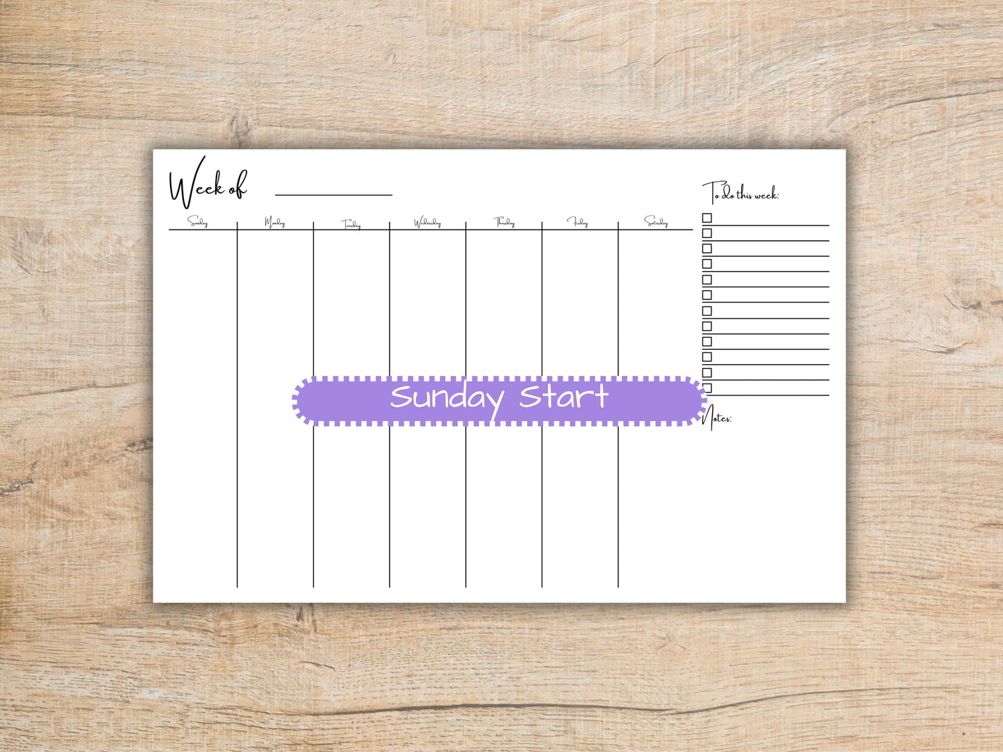 Vertical Weekly Planner Pad 5x8 | Desk Planning Notepad | Undated Organizer