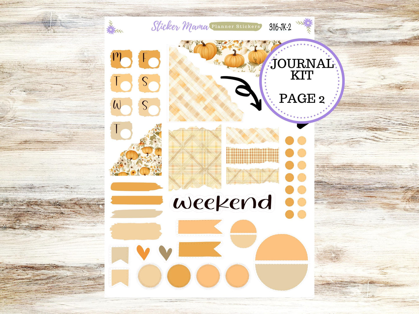 JOURNALING KIT  || #3116 ||  Pumpkin Spice  || Journal Planner || Planner Stickers || Journal Stickers