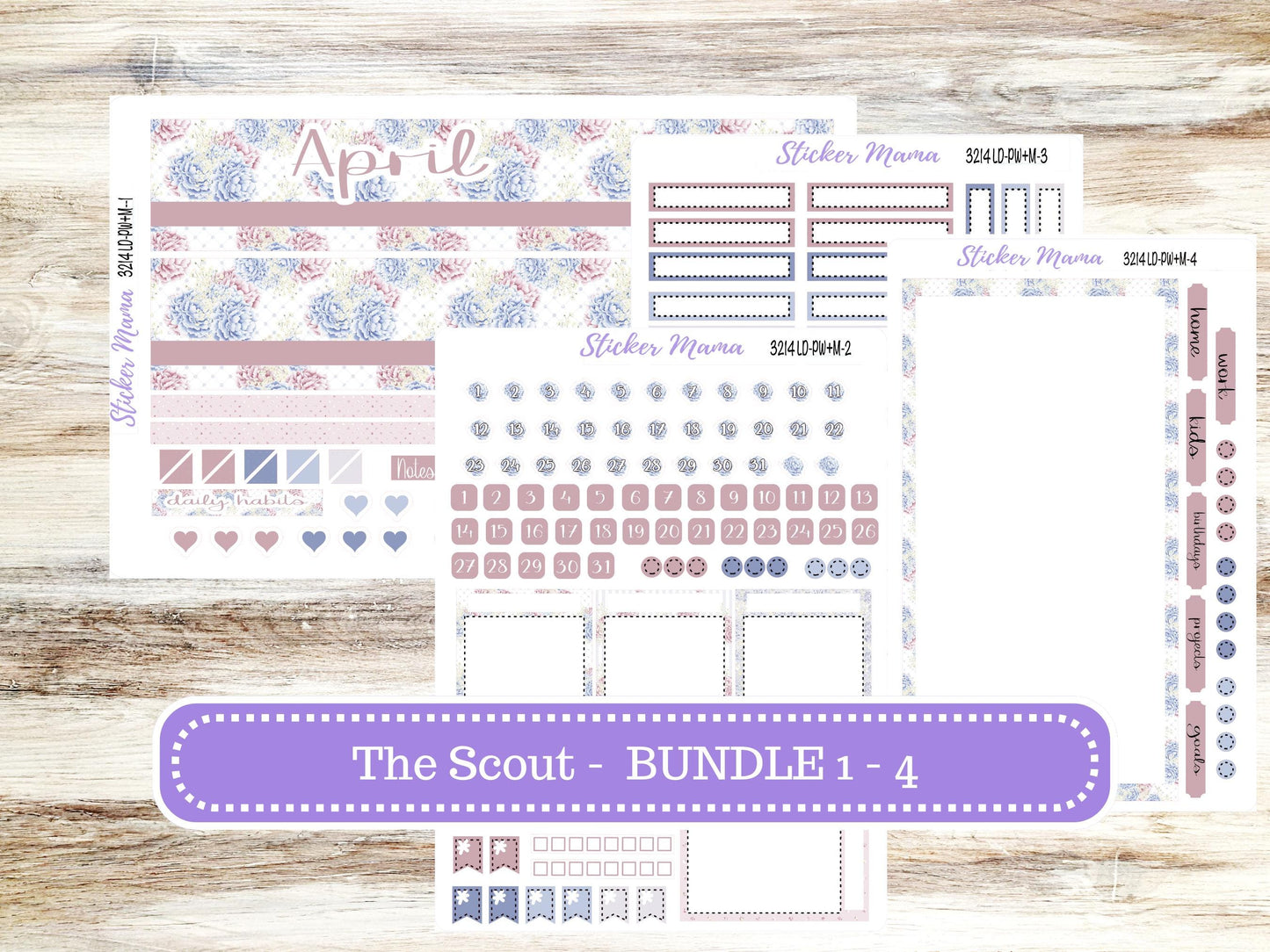 LD Large "The Scout" || PORTRAIT Weekly + Monthly Planner Kit #3121 || April Easter Petals || Laurel Denise Kit Portrait || 12-25