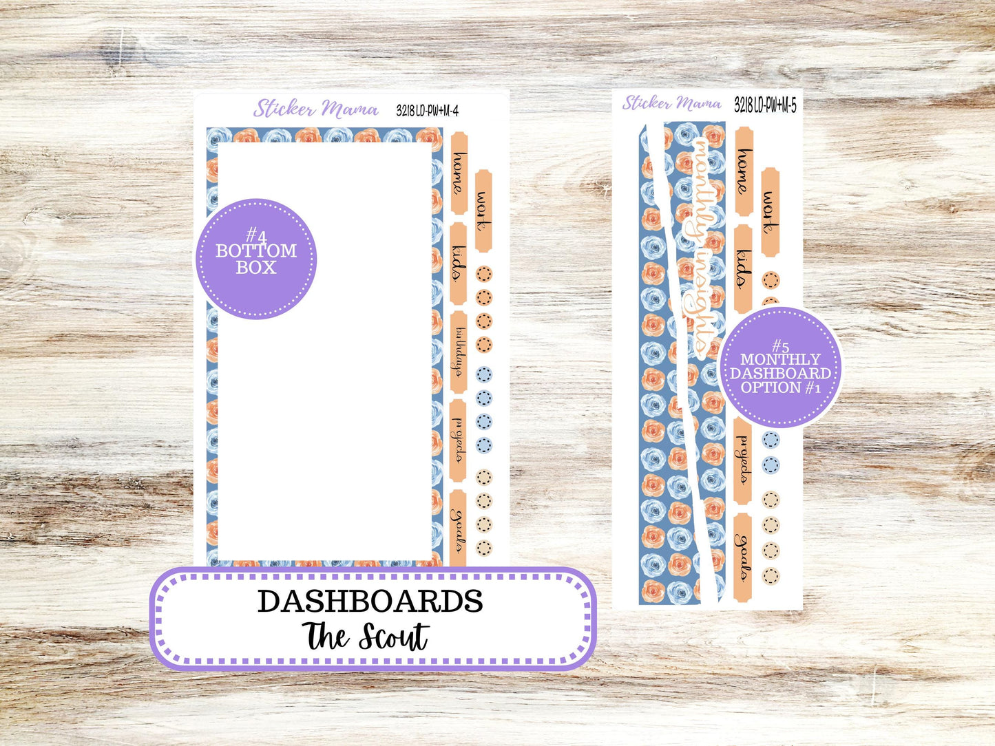 Laurel Denise Large Scout Planner Sticker Kit | Portrait Weekly + Monthly | August Blossom Breeze 3218 | 5-26