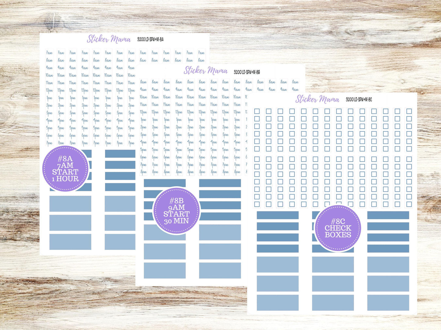 LD Small "The Scout" || PORTRAIT Weekly + Monthly Planner Kit #3200 || Blue Blossom || Laurel Denise Kit Portrait  || 12-25