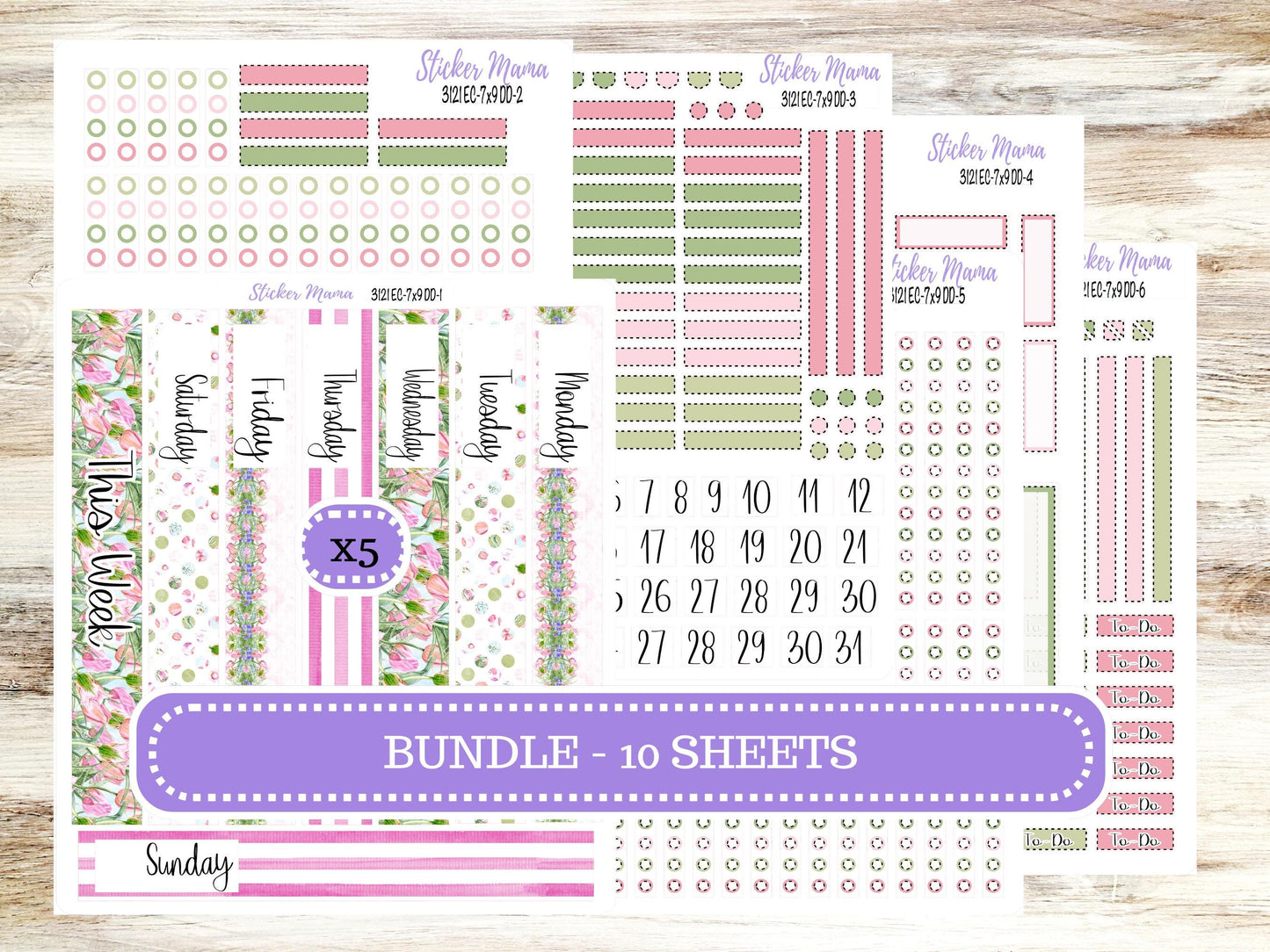 ERIN CONDREN Daily Duo Planner Kit DD-3121 || Easter Petals || Daily Duo Planner Sticker Kit || Erin Condren ||