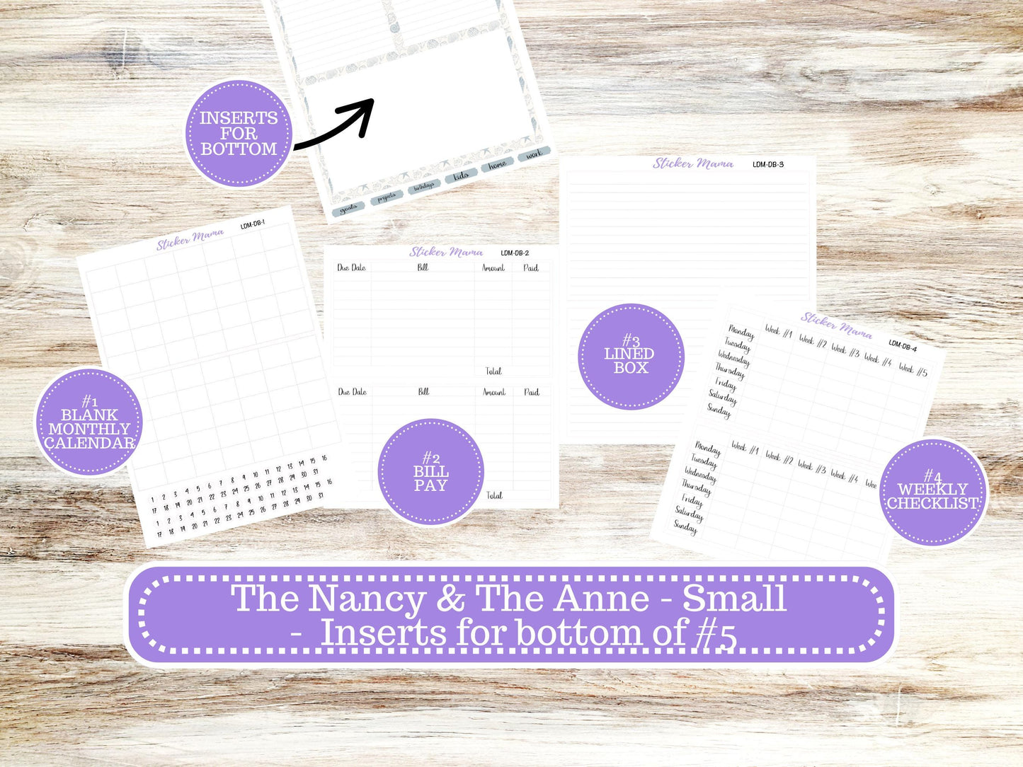 LD SMALL "The Anne" & "The Nancy" || MINI Week + Month Planner Kit #3213 || Horizontal Vertical || March Lucky Blossom || 11-25