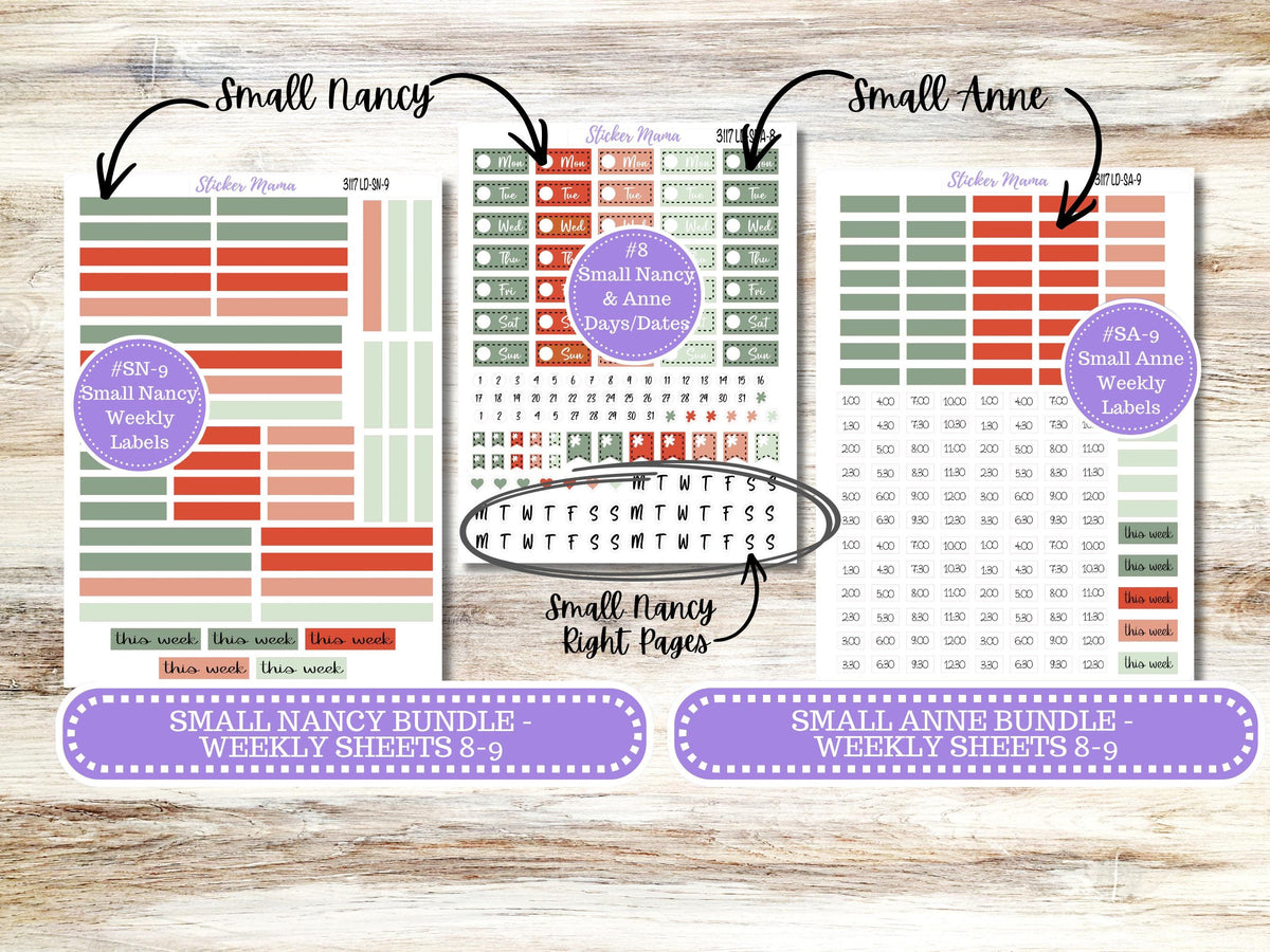 Laurel Denise Small Anne and Nancy Planner Sticker Kit 3117 | December Jolly Jewels | 9-26