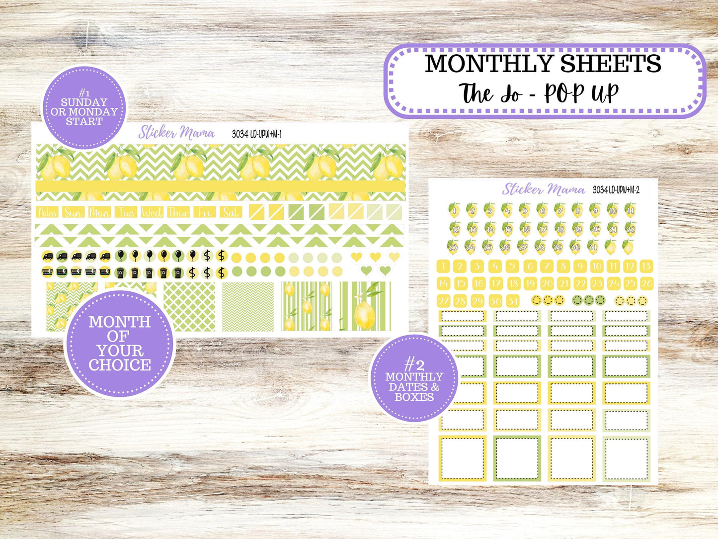 LD POP-UP Week+Month Planner Kit #3034 || The Jo || Fresh Squeeze || Laurel Denise Kit || Laurel Denise Stickers || 11-25