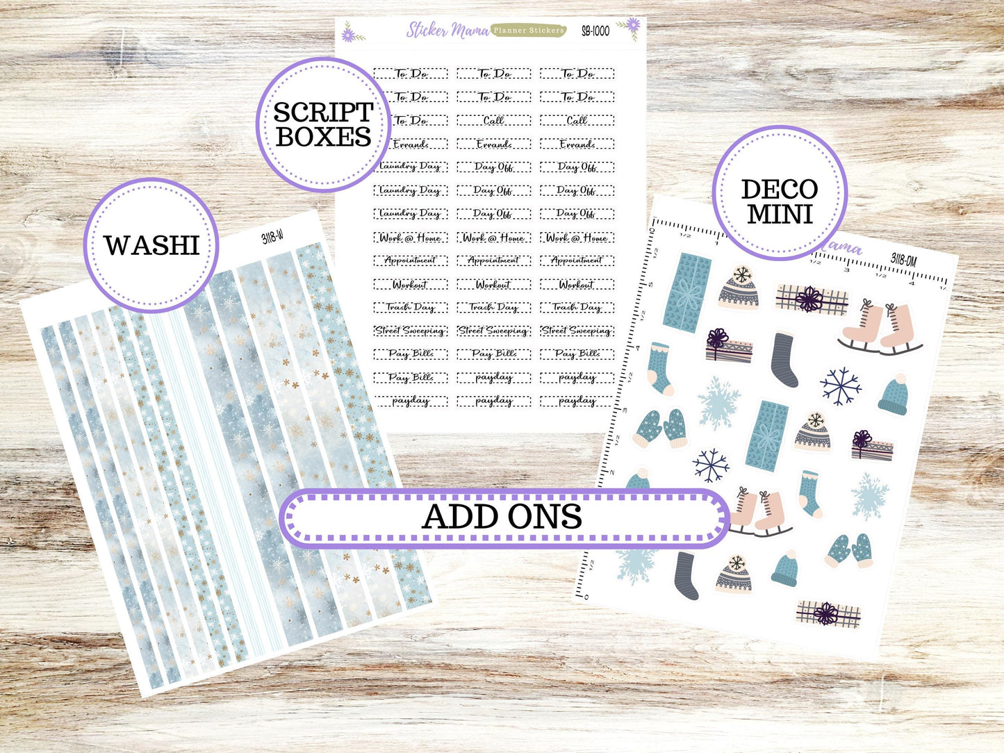 LD "Th Rose" Small || 4 COLUMN Mini (formerly the project mini) Size Planner Kit #3118 || January || Project Stickers || 10-25